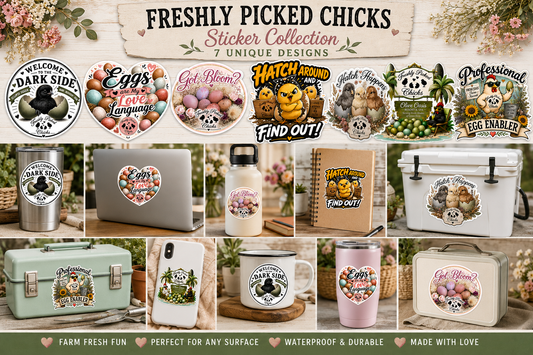 The Peep Pack - 7 Fun Chicken Stickers PACK #2