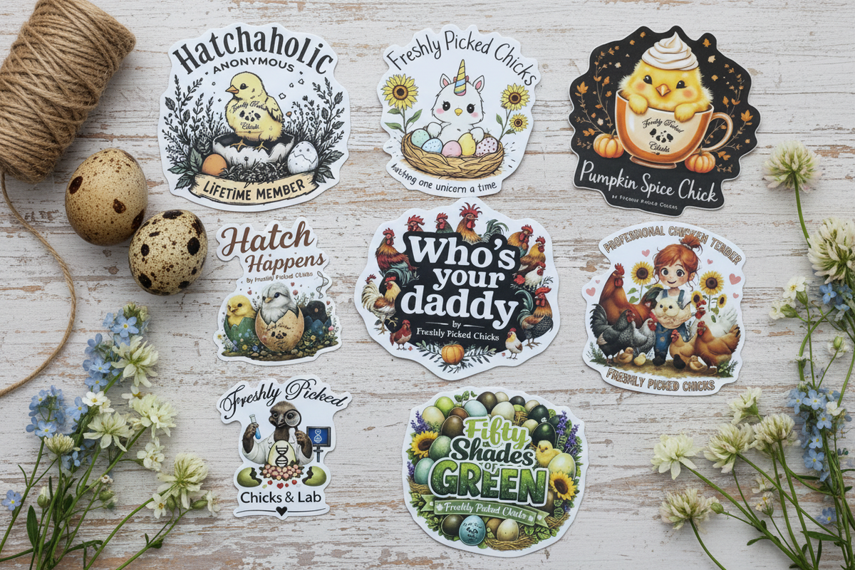 Chick Sticker Set The Peep Pack - Chicken Sticker Set | Freshly Picked Chicks